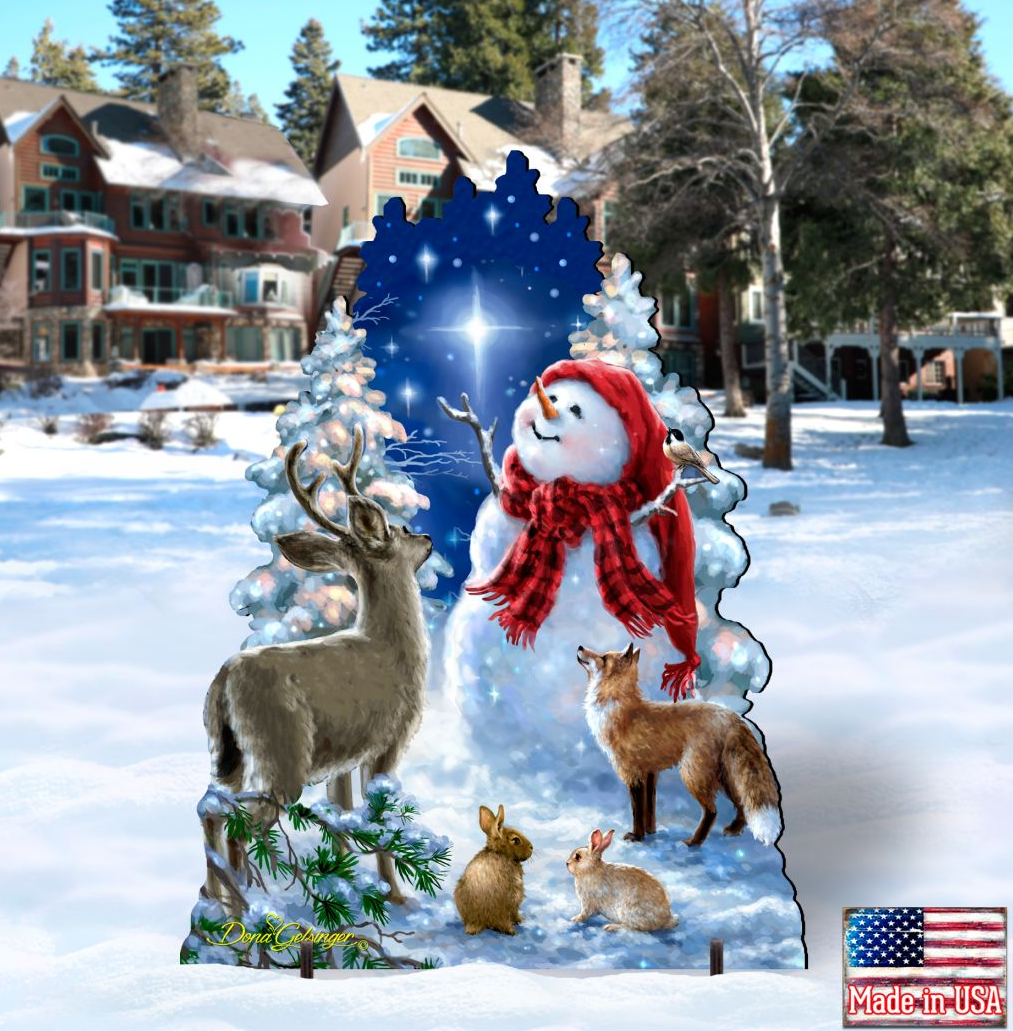 Heaven Wildlife Snowman Frosty Friends Outdoor Christmas Decoration