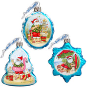 Christmas at the Beach Mercury Glass Ornaments Set of 3