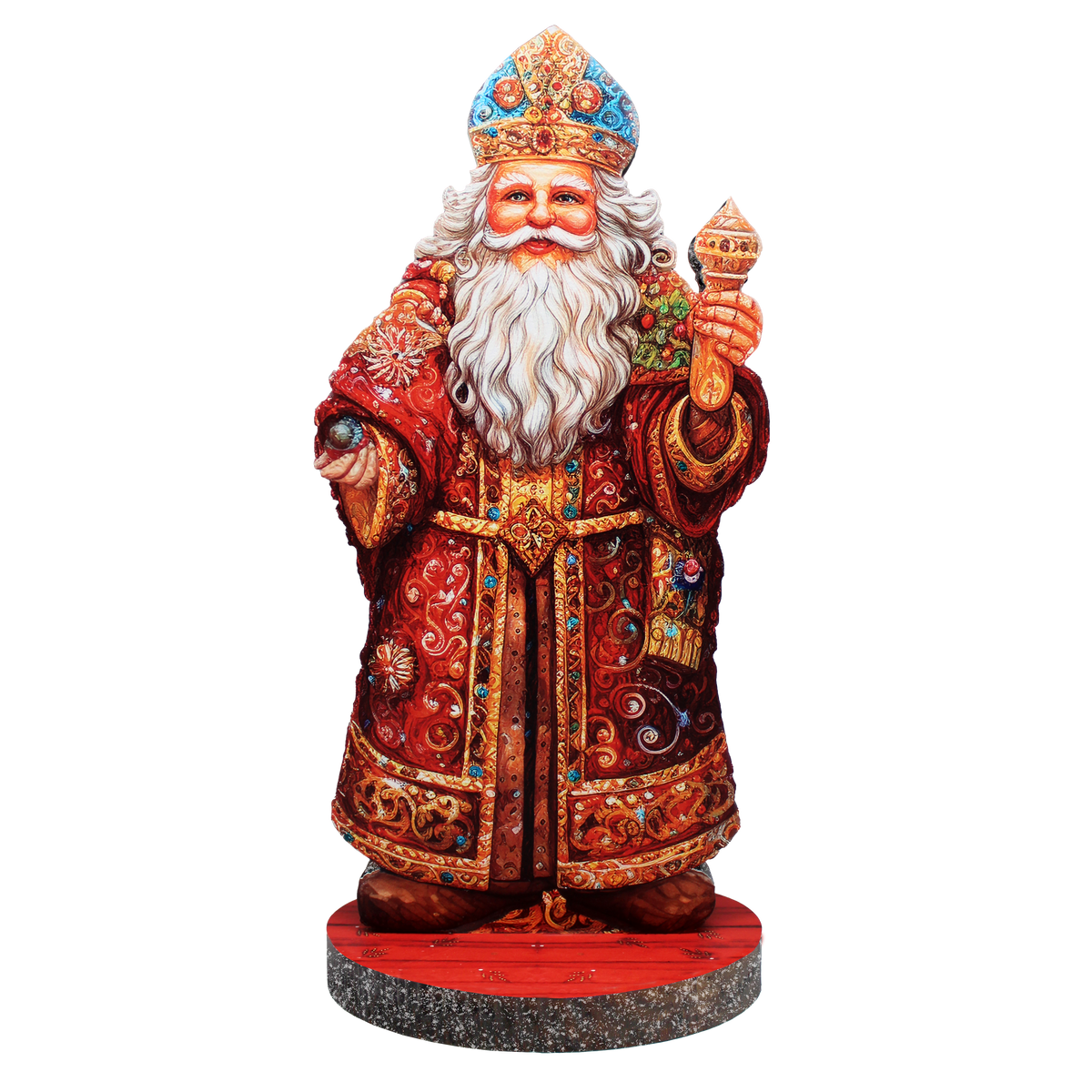 Festive Santa Limited Edition Centerpiece Wooden Figurine