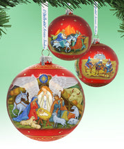 Limited Edition, Oversized Guarding Light Iconic Nativity Ball Glass Ornament, Christmas Decor - 73860 by G. DeBrekht