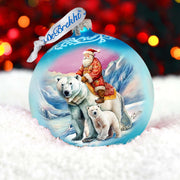 Arctic Adventurer Large Glass Ornament