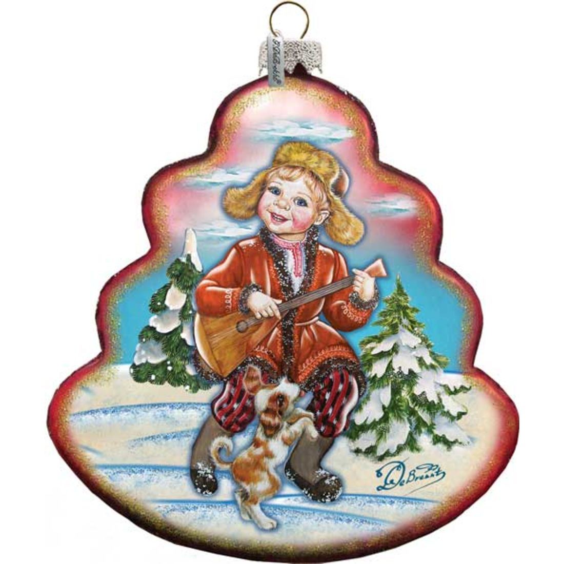 Dancing Boy Tree Glass Ornament