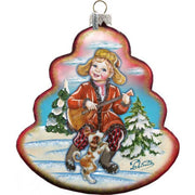 Dancing Boy Tree Glass Ornament