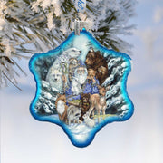 Gather in Peace Father Winter Glass Ornament