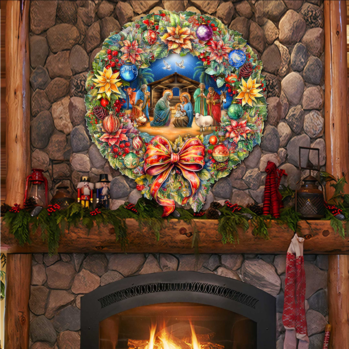 Nativity Wreath Holiday Door Decor