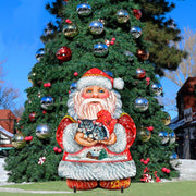 Holiday Kitten Santa Holiday Outdoor Yard Sign by G. DeBrekht - Christmas Decor - 8117808F