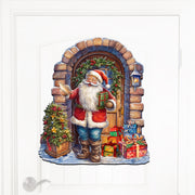 Santa's Surprise Visit Holiday Door Decor