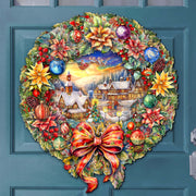 Christmas Wreath 36"-Inch Outdoor Indoor Decor Wooden Christmas Decoration by G. Debrekht - Christmas Decor - 8652802F