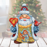 Santa with Angel and Deer Handcrafted Christmas Figurine