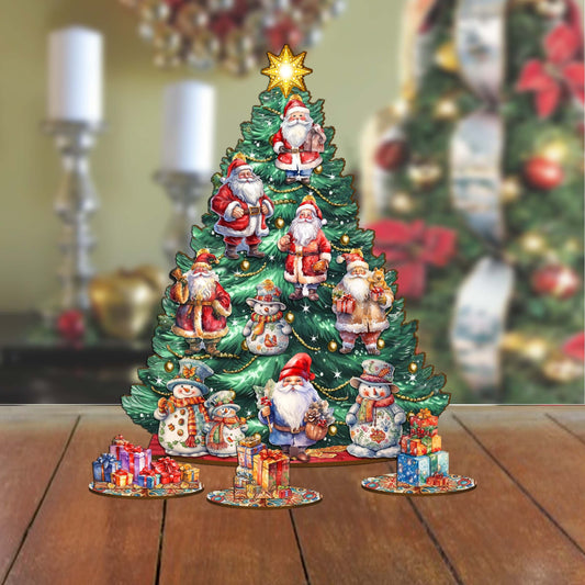 Santa Claus Christmas Tree Eco Wood Set