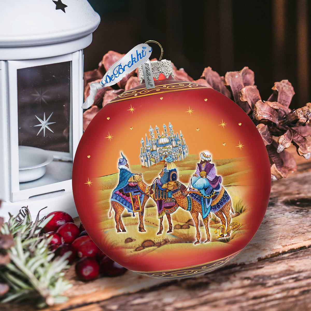 The Journey of the Three Wise Men Glass Ornament Limited Edition
