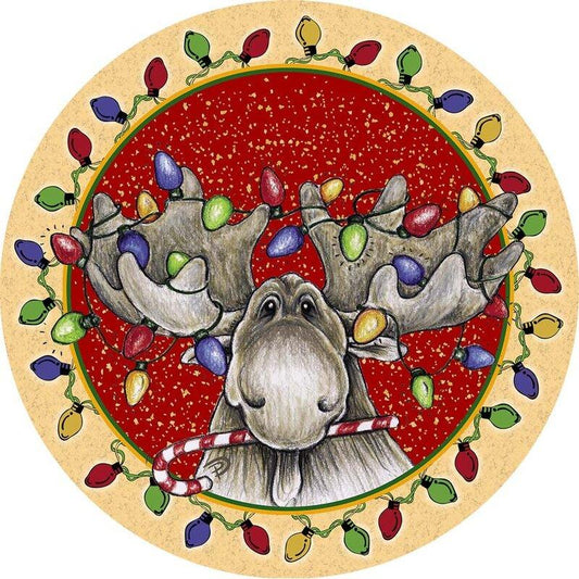 Big Sky Christmas Moose Occasions Coaster (Set of 4) - Christmas Trees USA