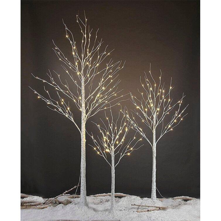 Birch Christmas Tree With 216 White LEDs - Christmas Trees USA