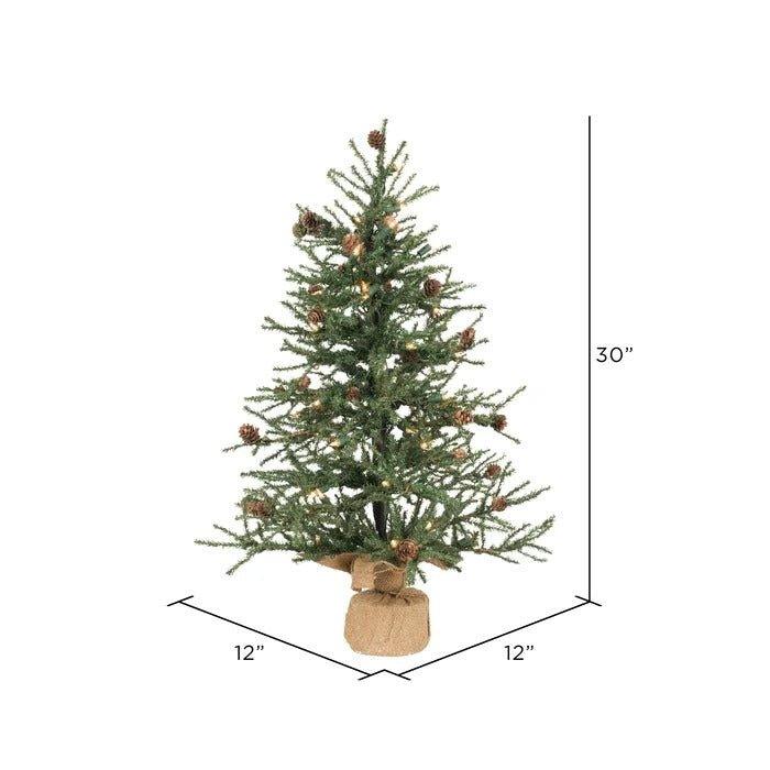 Carmel Pine 30'' Lighted Artificial Pine Christmas Tree - Christmas Trees USA
