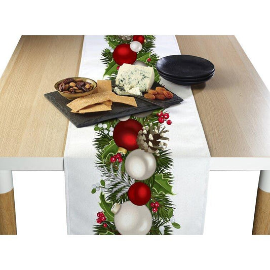 Christmas Garland Border Table Runner - Christmas Trees USA