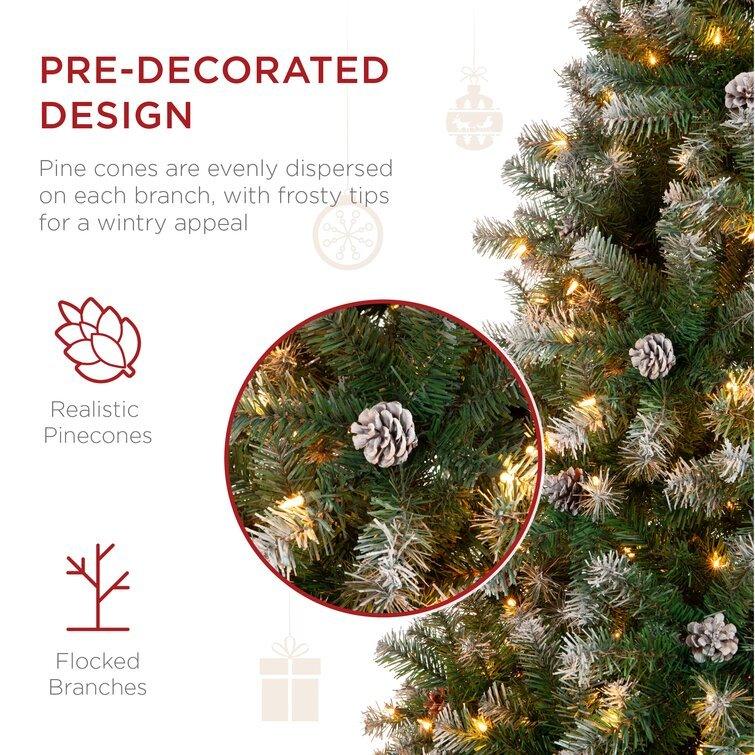 Artificial Green Pine Christmas Tree With Lights - Christmas Trees USA