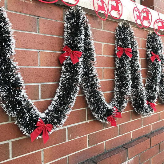 2 m Christmas Garland with Bow & Ball Designs