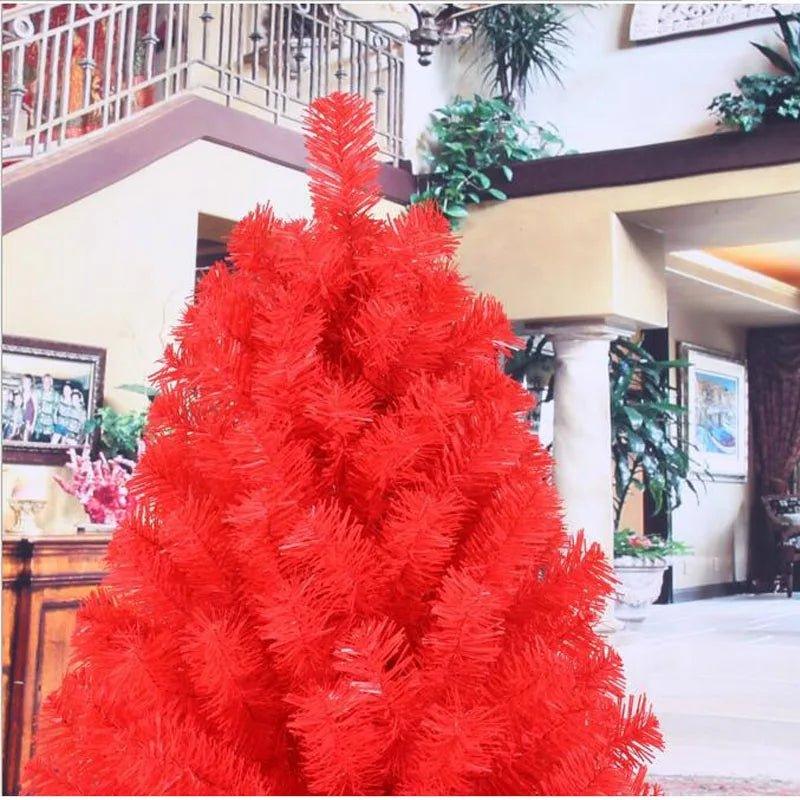 180CM & 240CM Tall Luxury Red Christmas Tree - PVC, Reinforced Frame - Christmas Trees USA