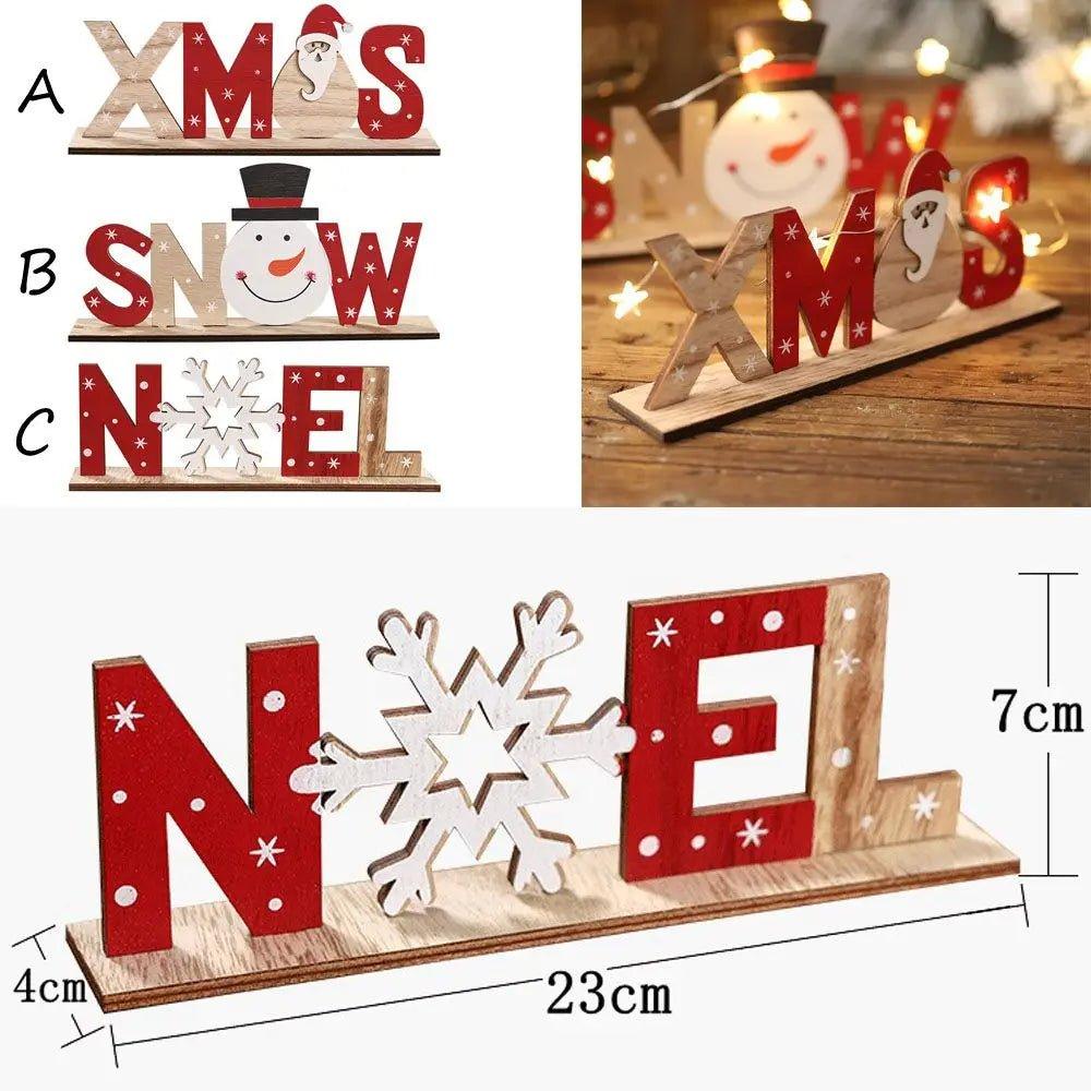 Christmas Decorations Snow Xmas Wooden Ornaments - Christmas Trees USA