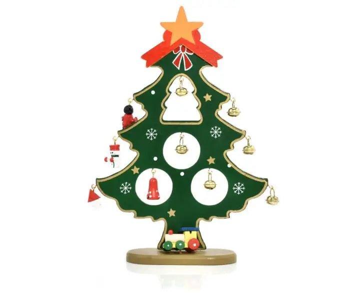 Children's Handmade DIY Stereo Wooden Christmas Tree Scene - Christmas Trees USA