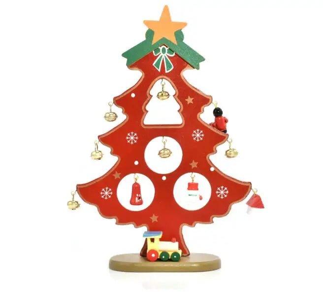 Children's Handmade DIY Stereo Wooden Christmas Tree Scene - Christmas Trees USA