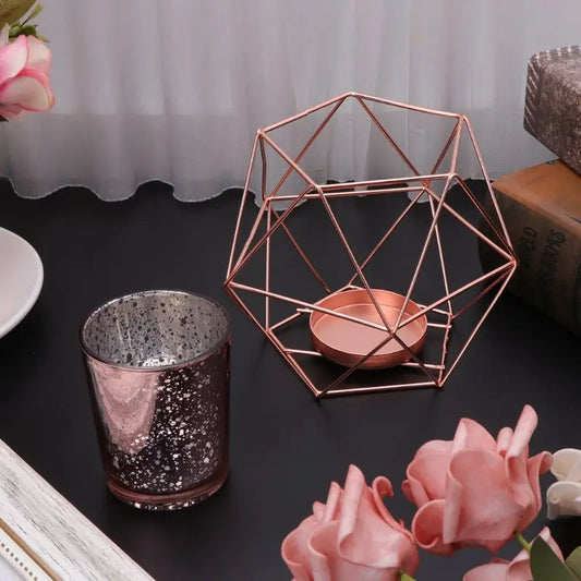 3D Geometric Candlestick Metal Candle Holder