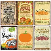 Pumpkin Vintage Poster Sign Plate Thanksgiving Retro Metal