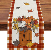 Autumn Thanksgiving Table Runner Linen - Christmas Trees USA