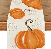 Autumn Thanksgiving Table Runner Linen - Christmas Trees USA