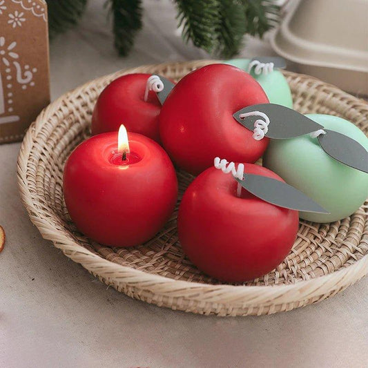 Cherry Scented Apple Shaped Candles - Christmas Trees USA