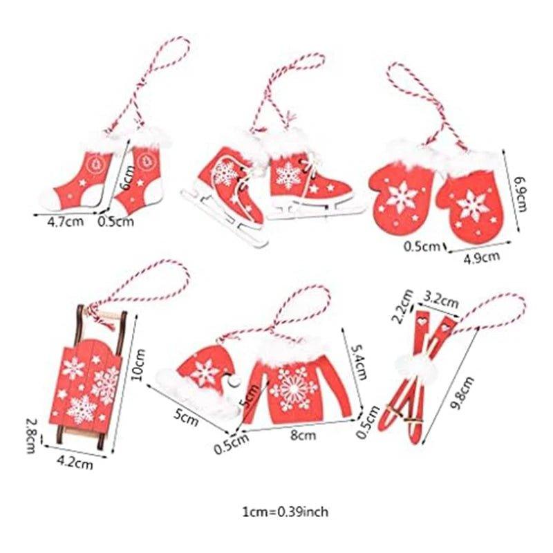 Christmas Hanging Ornament Wooden Skate Shaped - Christmas Trees USA