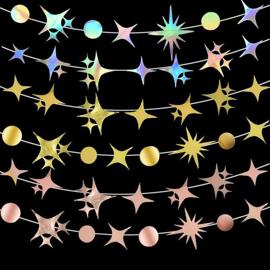 3 m Metallic Star Paper Garland