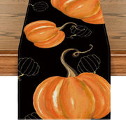 Autumn Thanksgiving Table Runner Linen - Christmas Trees USA