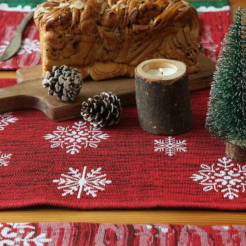 Christmas Table Runner Snowflakes Tablecloth