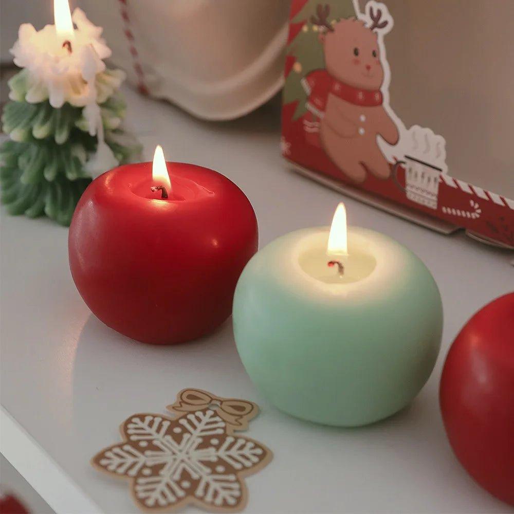 Cherry Scented Apple Shaped Candles - Christmas Trees USA