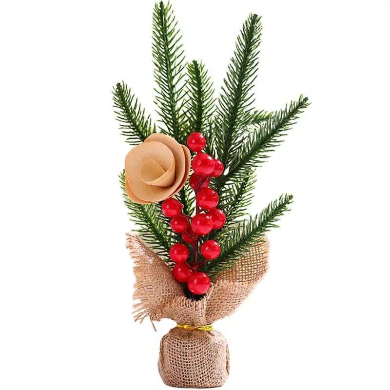 Artificial Plastic Plant Ornaments Mini Christmas Tree - Christmas Trees USA