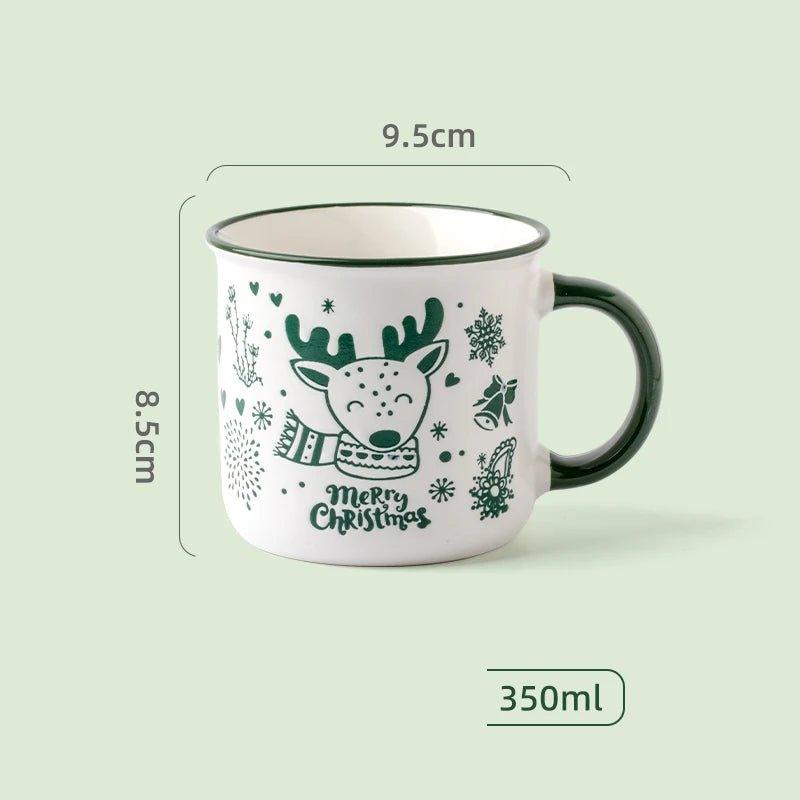 Christmas Ceramic Mug Snowman Printed Coffee Cup - Christmas Trees USA