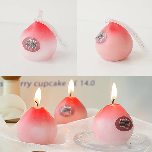 Artificial Romantic Peach Candles