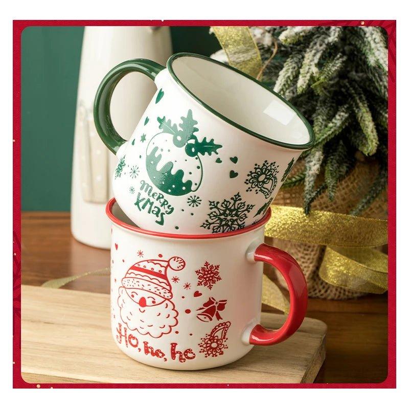 Christmas Ceramic Mug Snowman Printed Coffee Cup - Christmas Trees USA