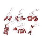 Christmas Hanging Ornament Wooden Skate Shaped - Christmas Trees USA