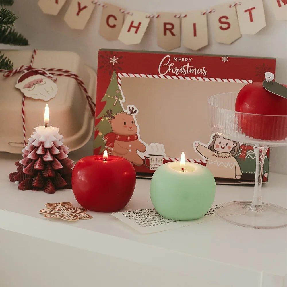 Cherry Scented Apple Shaped Candles - Christmas Trees USA