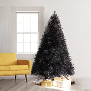 Artificial Black Christmas Tree with LED Lights