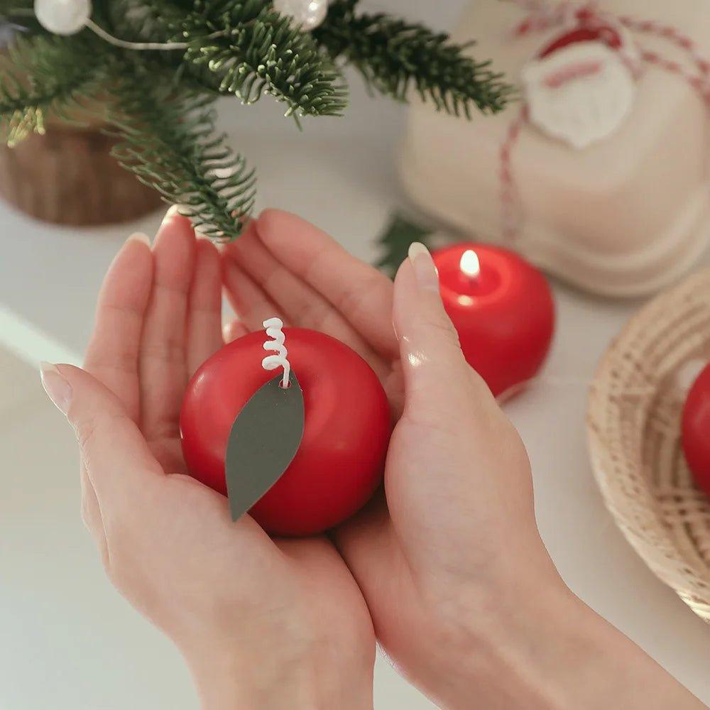 Cherry Scented Apple Shaped Candles - Christmas Trees USA