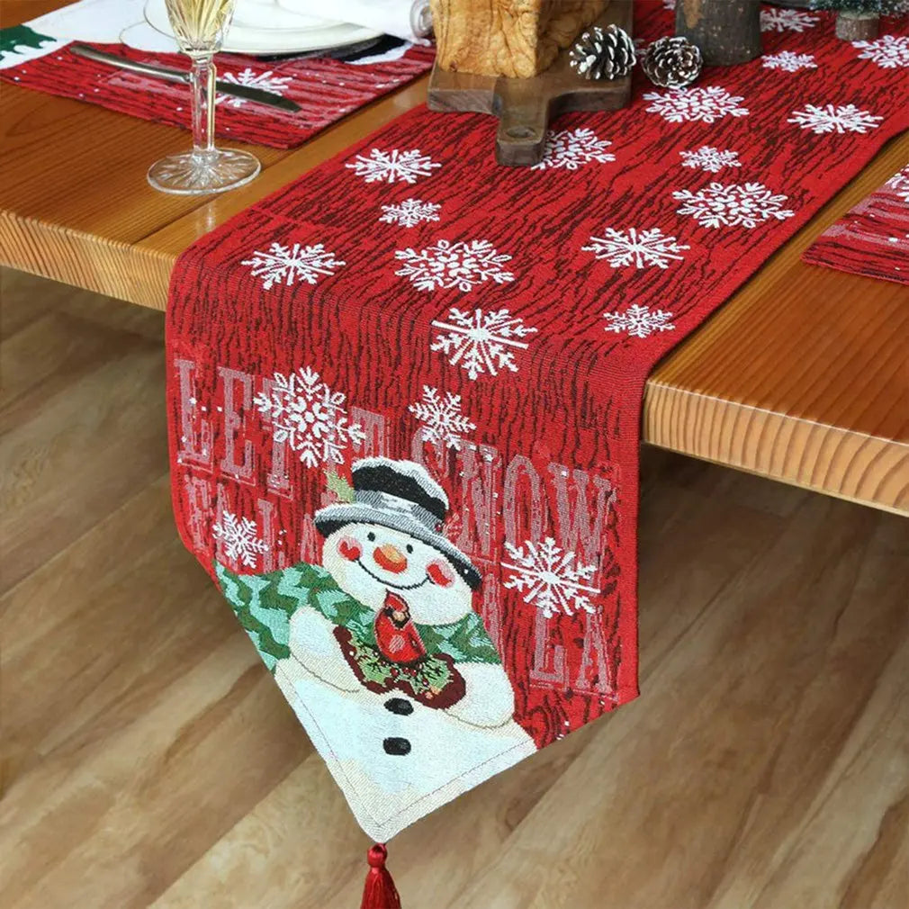 Christmas Table Runner Snowflakes Tablecloth
