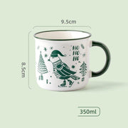 Christmas Ceramic Mug Snowman Printed Coffee Cup - Christmas Trees USA