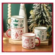 Christmas Ceramic Mug Snowman Printed Coffee Cup - Christmas Trees USA