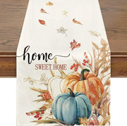 Autumn Thanksgiving Table Runner Linen - Christmas Trees USA