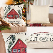 Linen Merry Christmas Pillow Cover