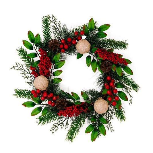 Artificial Green Leaf Wreaths Christmas Decorations - Christmas Trees USA