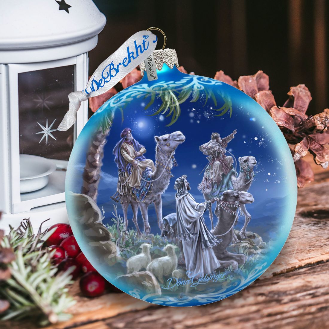 Let Us Adore Him Glass Ornament Limited Edition by D. Gelsinger - Nativity Holiday Decor - 73897-1839